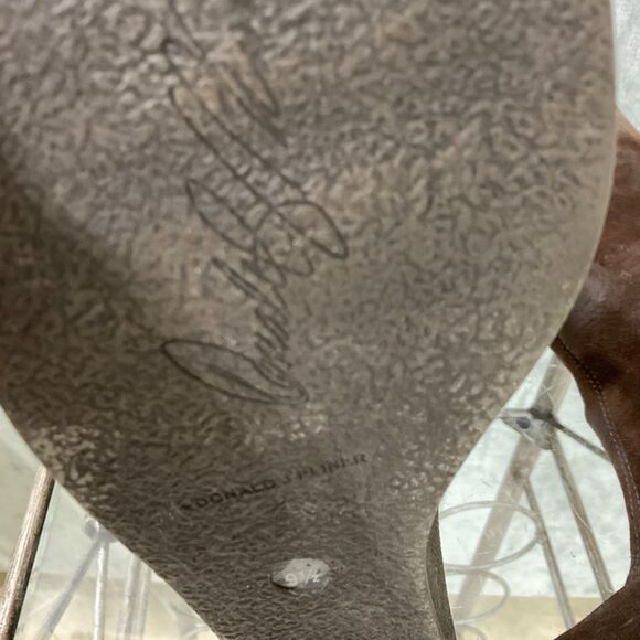 Donald J. Pliner Tiara BOOTS suede like w Faux FUR Wedge boots wms. 9.5 Brown - Picture 9 of 10